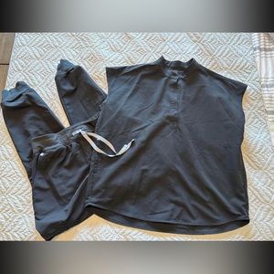 Fig Scrubs Bottoms- High waisted joggers  Large Top- oversized fit Medium
